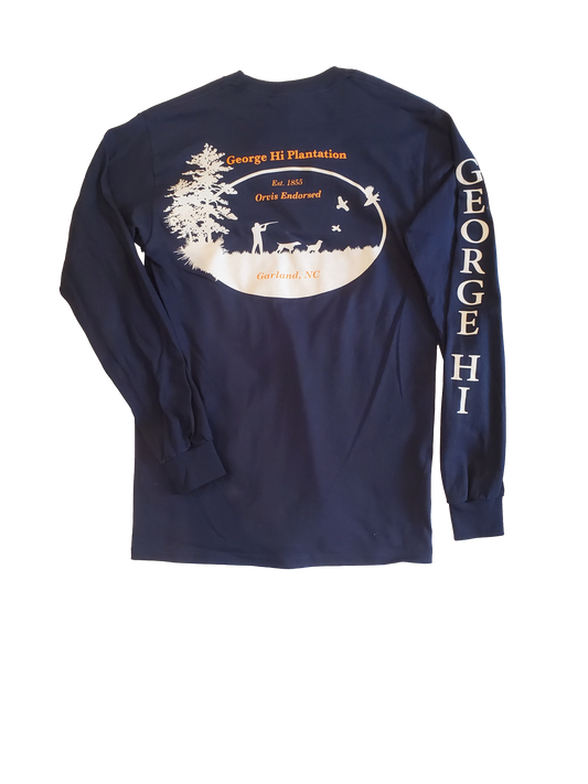 George Hi Custom Long Sleeve Pocket T-Shirt in Navy