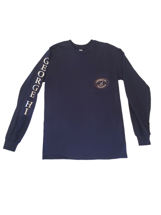 George Hi Custom Long Sleeve Pocket T-Shirt in Navy