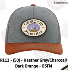 R112 Heather Gray/Charcoal/Dark Orange-OSFM
