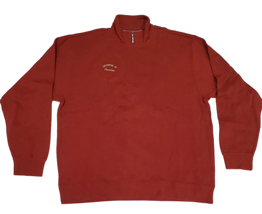 Signature Quarter Zip Sweatshirt in Red