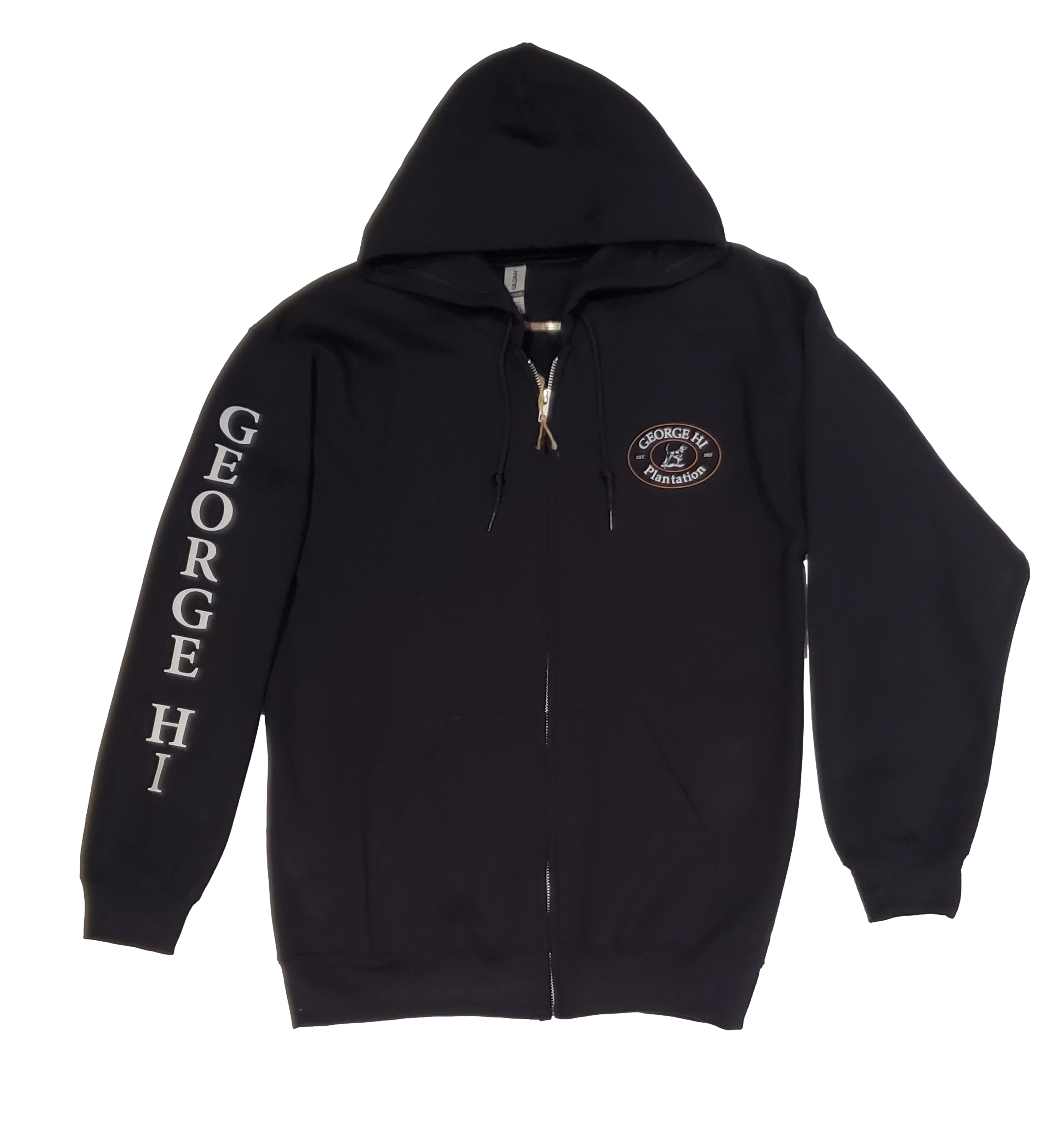 George Hi Custom Full Zip Hooded Sweatshirt in Black – GEORGE HI PLANTATION