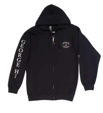 George Hi Custom  Full Zip Hooded Sweatshirt in Black