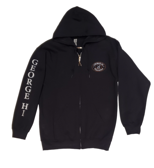 George Hi Custom  Full Zip Hooded Sweatshirt in Black