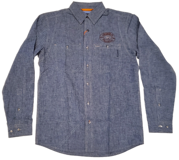 Tech Chambray Workshirt LS in Blue Chambray