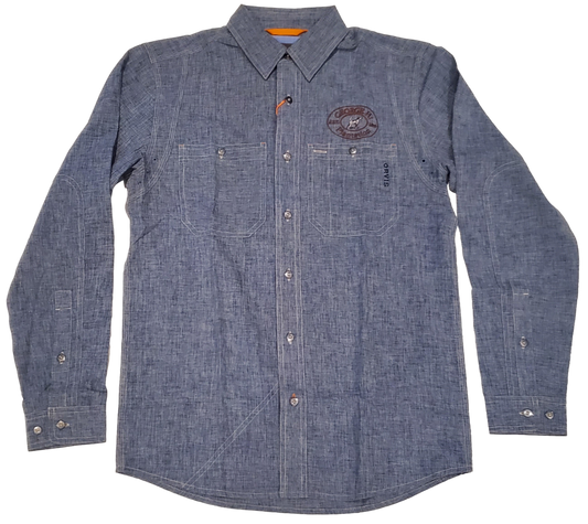 Tech Chambray Workshirt LS in Blue Chambray