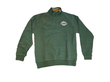 Signature Quarter Zip Sweatshirt in Deep Forest