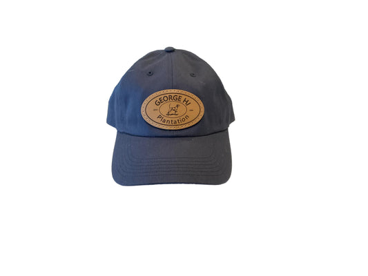 George Hi Custom Navy Hat with Leather Patch