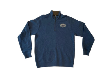 Softest Tencel Blend Quarter Zip in Medium Blue