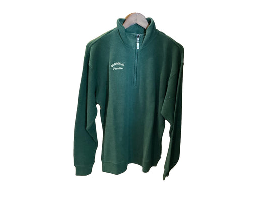 Signature Quarter  Zip Sweatshirt in Dark Green