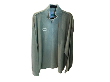 Signature Quarter Zip Sweatshirt in Olive Green